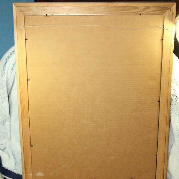 Rustic 21" x 27" Frame & Original Spanish Village Painting Artwork by Jeremy U. - Picture 4 of 8